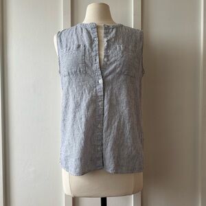 Pendleton Striped Sleeveless Button-Front Top – Size‎ L